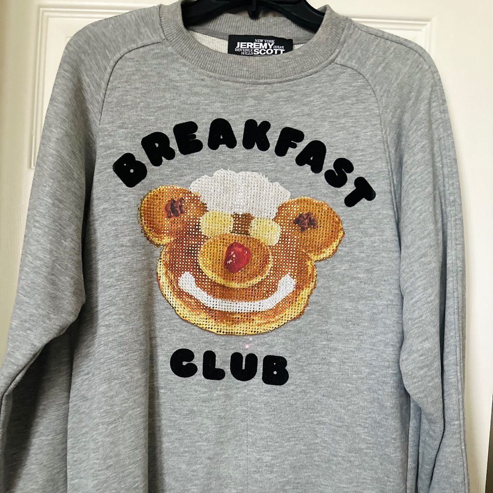 Jeremy Scott Breakfast Club Raglan Sweater Dress In Grey (Medium)